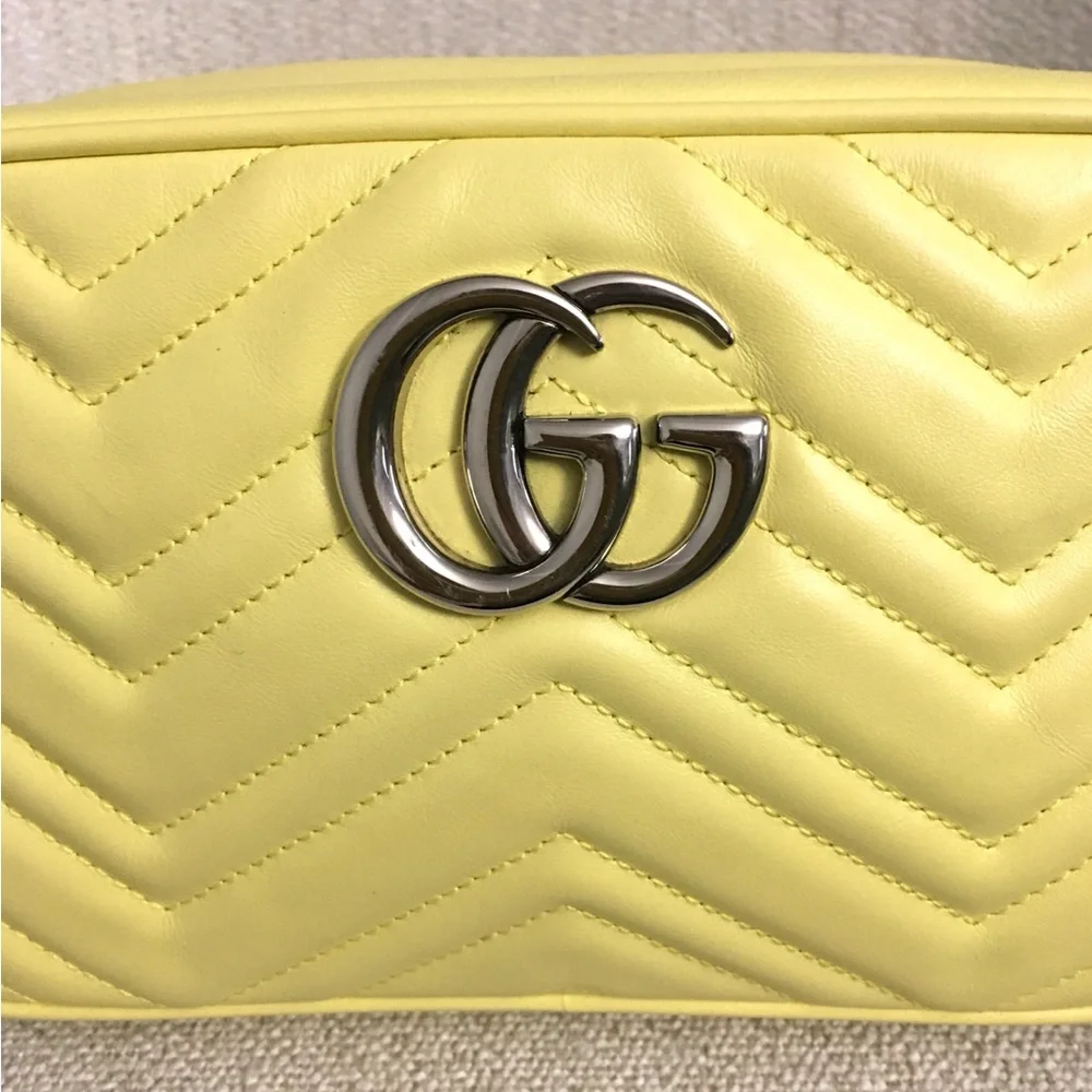 Authentic Gucci Marmont crossbody bag yellow leather - Picture 5 of 13